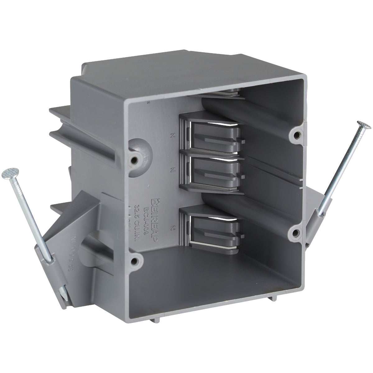 2-Gang PVC Molded New Work Wall Electrical Box, 32 Cu. In.