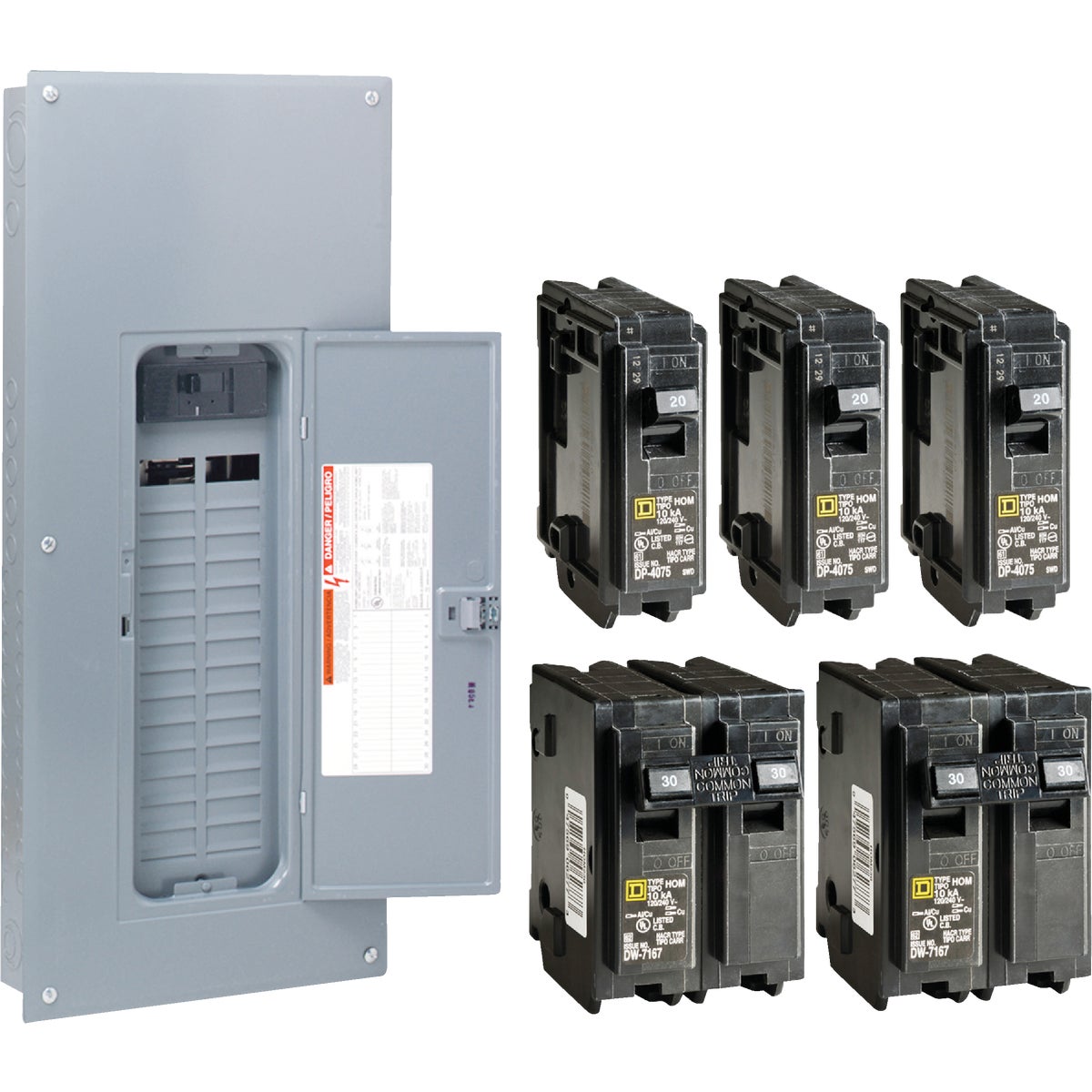 Square D Homeline Value Pack Main Breaker Plug-on Neutral Load Center