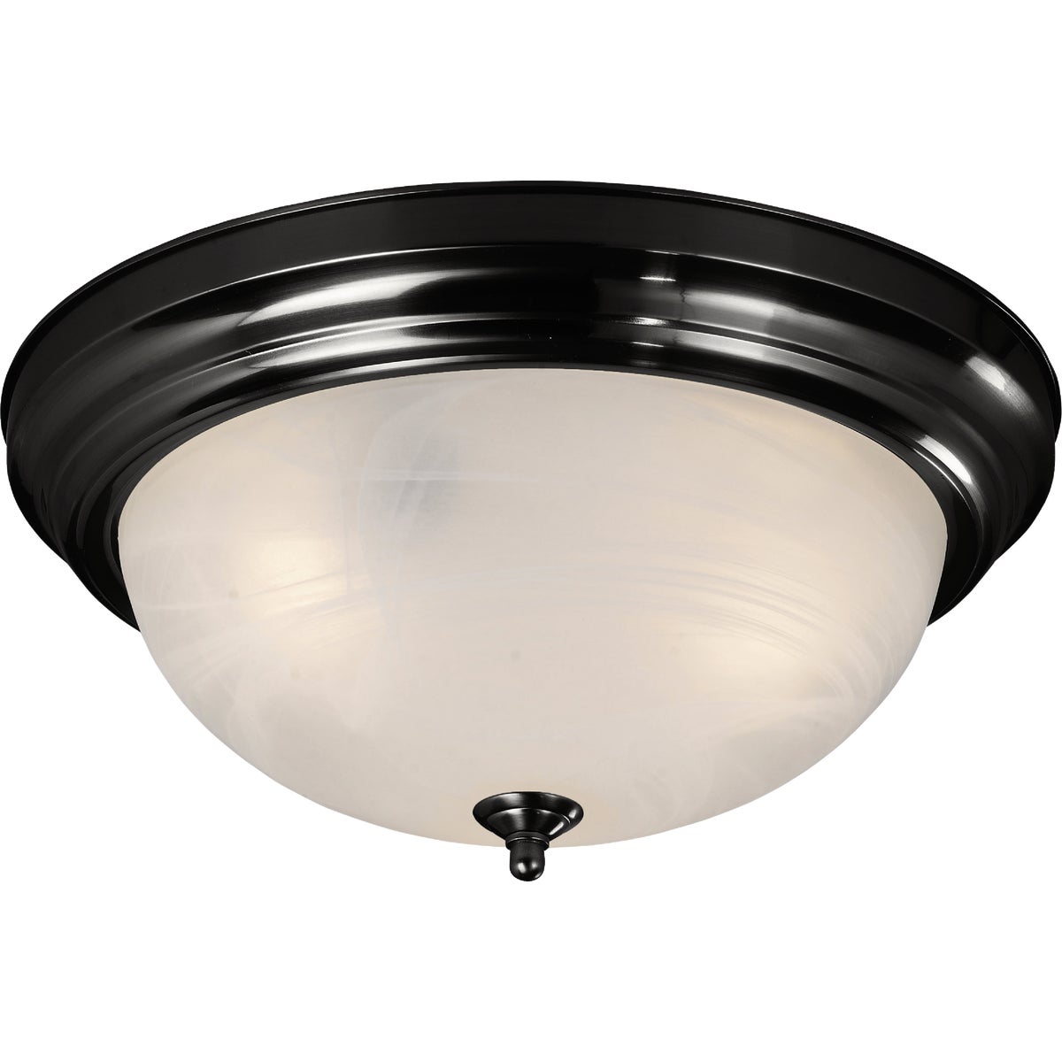Canarm 15 In. 3-Light Black Alabaster Glass Flush Mount Ceiling Light Fixture