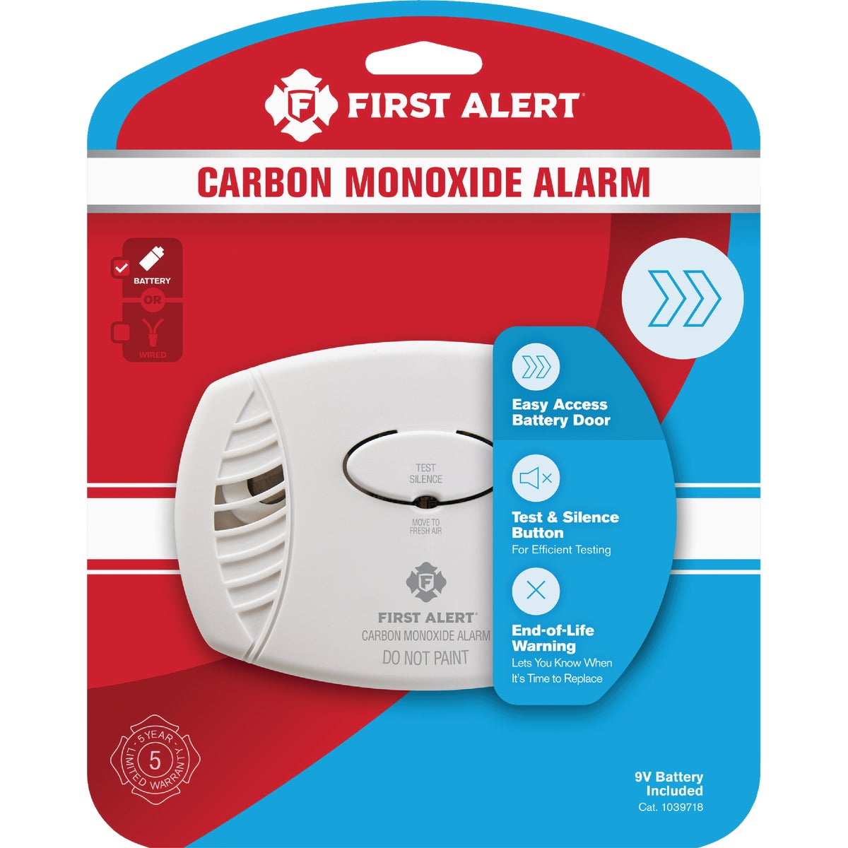 First Alert Battery Operated 9V Electrochemical Carbon Monoxide Alarm