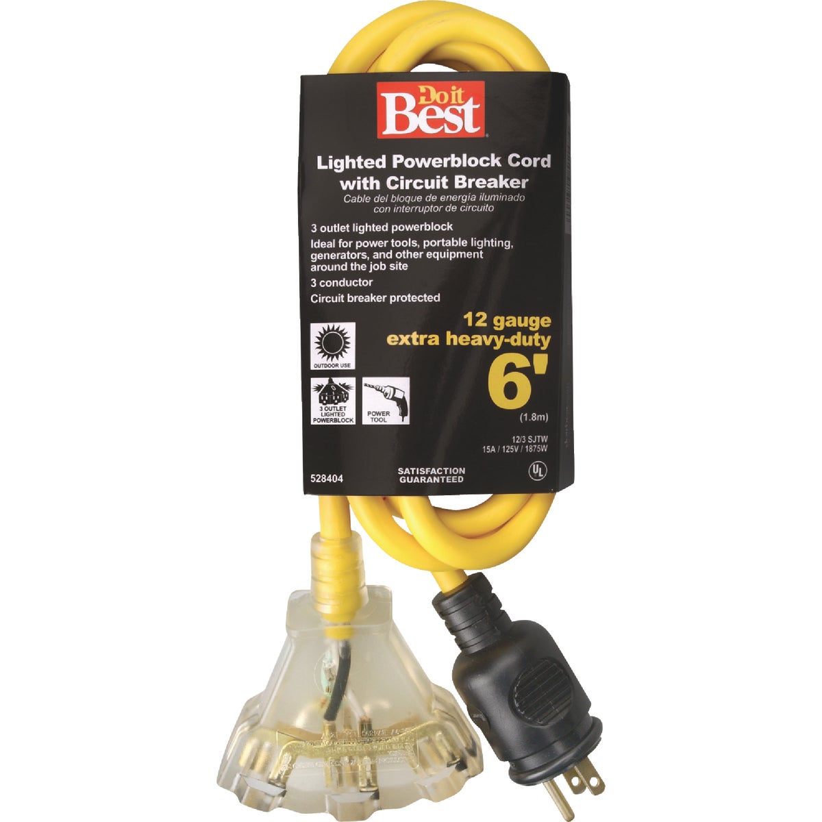 Do it Best 12/3 Circuit Breaker Protected Extension Cord