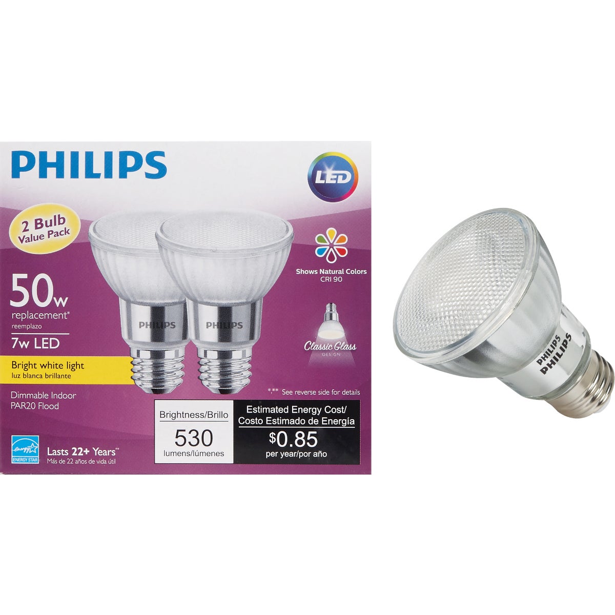 Philips PAR20 Medium LED Floodlight Light Bulb