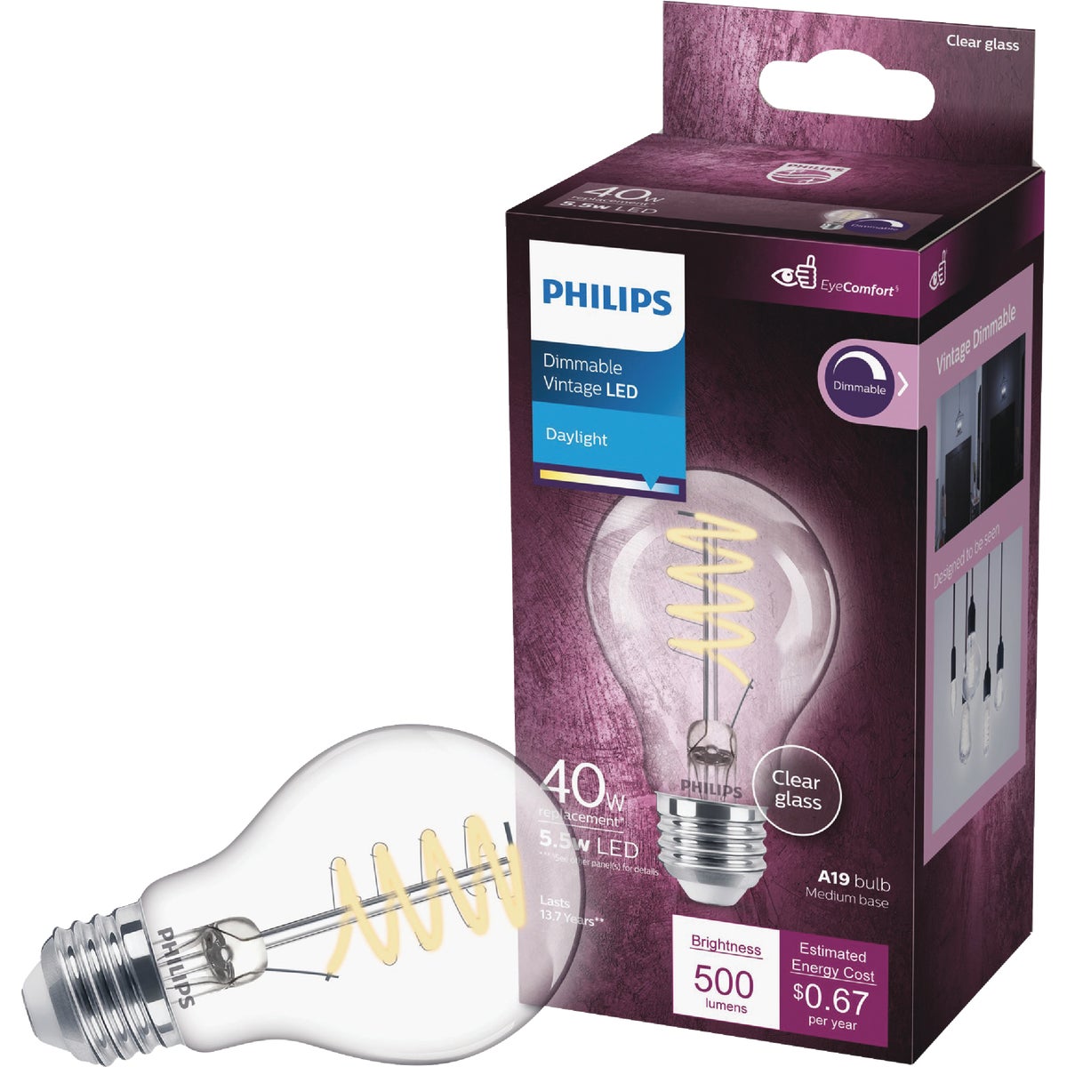 Philips EyeComfort 40W Equivalent Daylight A19 Medium LED Light Bulb