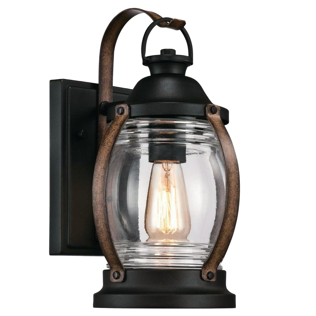 Westinghouse Canyon 1-Light Textured Black & Barnyard Finish Outdoor Wall Fixture