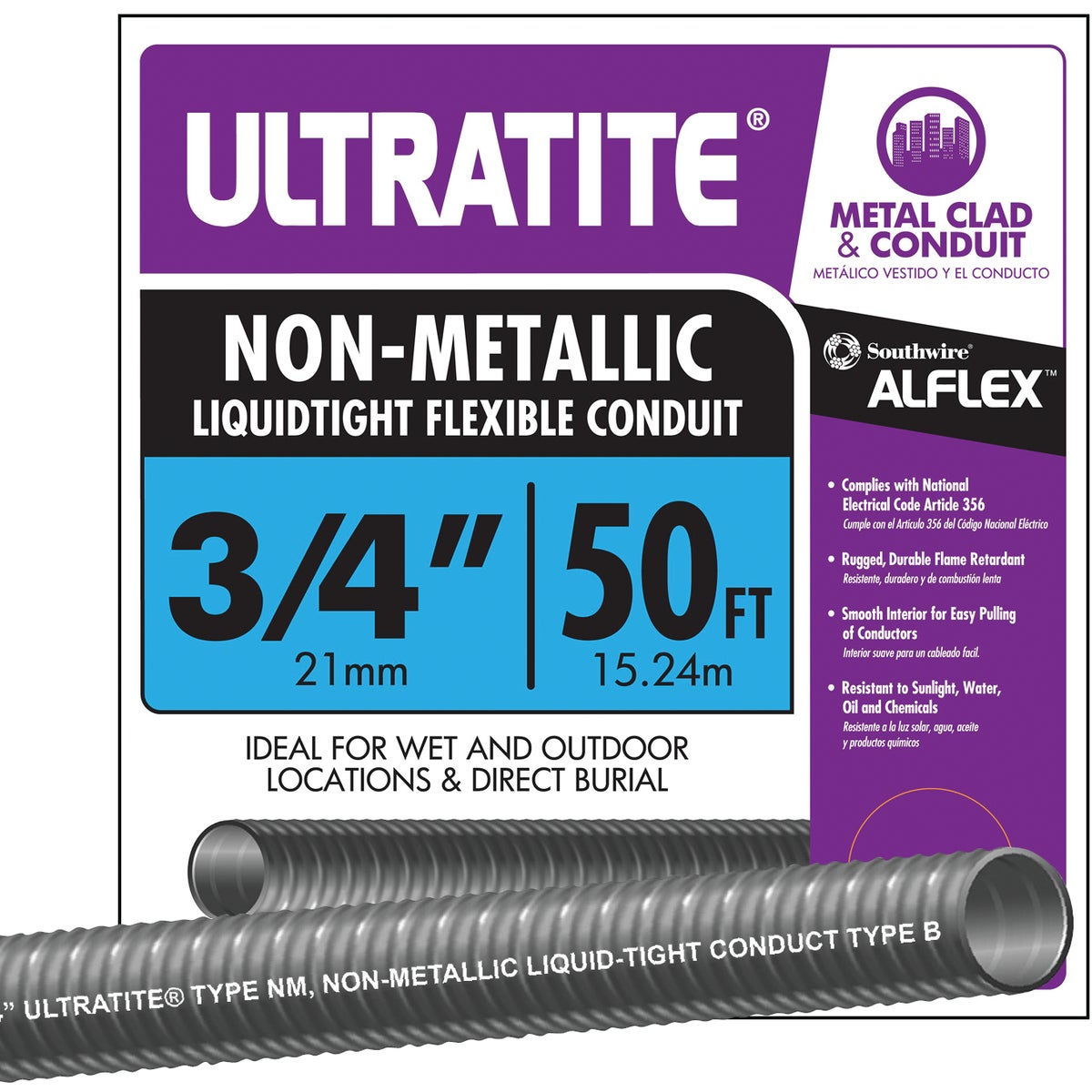 Southwire 3/4 In. x 50 Ft. Flexible Non-Metallic Liquid Tight Conduit