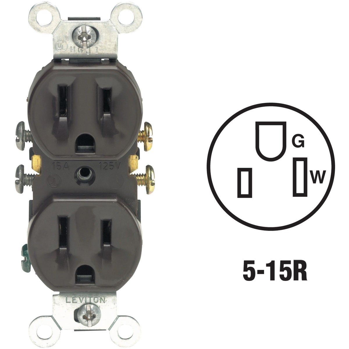 Leviton Shallow Grounded Duplex Outlet