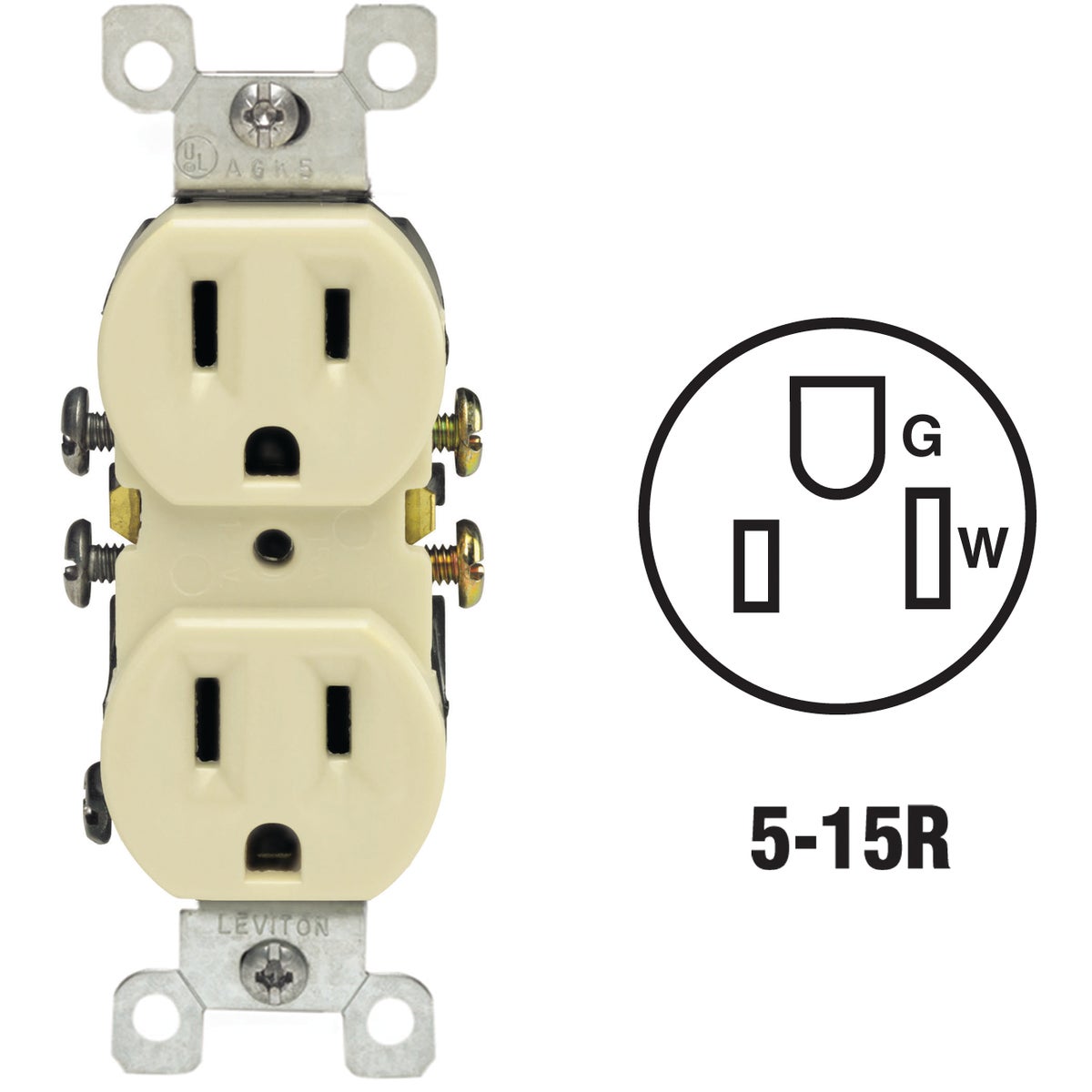 Leviton Shallow Grounded Duplex Outlet