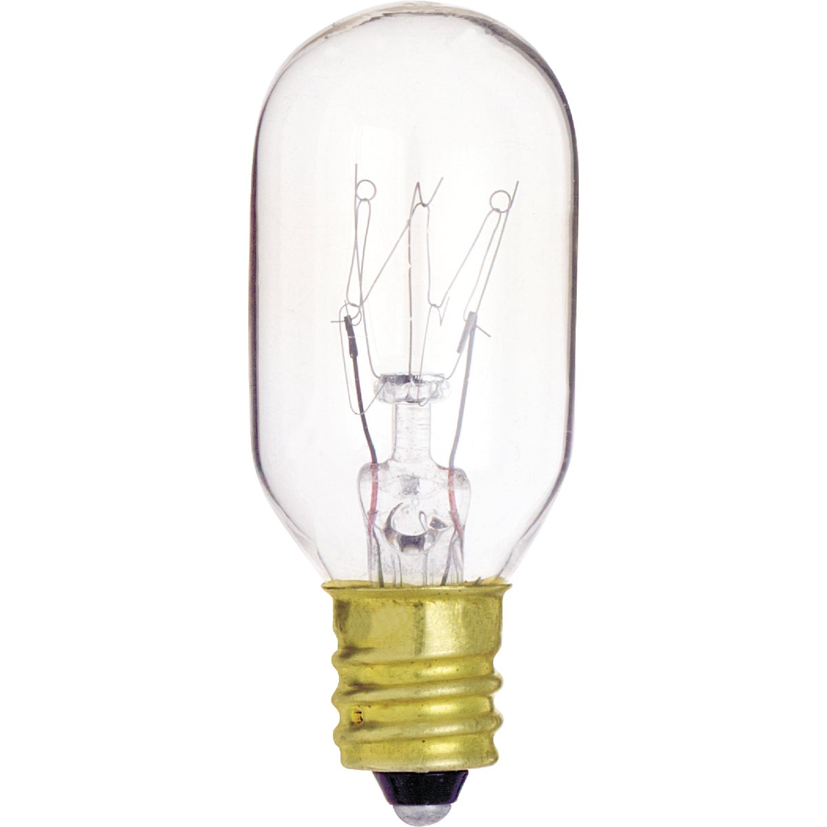 Satco 15W Clear Candelabra Base T7 Incandescent Tubular Appliance Light Bulb 