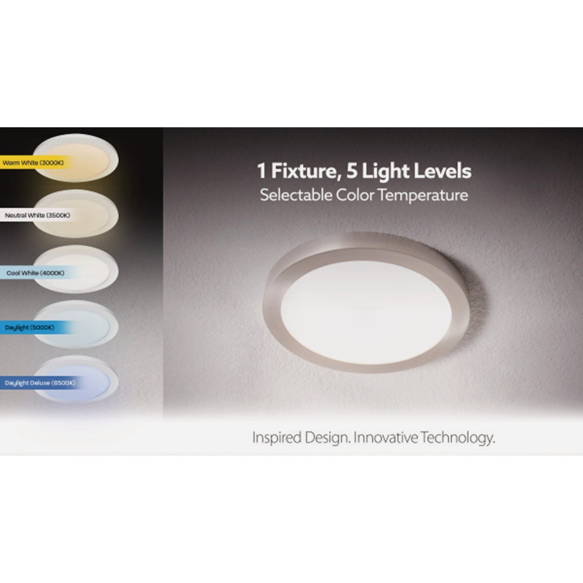 Feit Electric Edge-Lit 11 In. White Round 6-Way LED Flush Mount Light