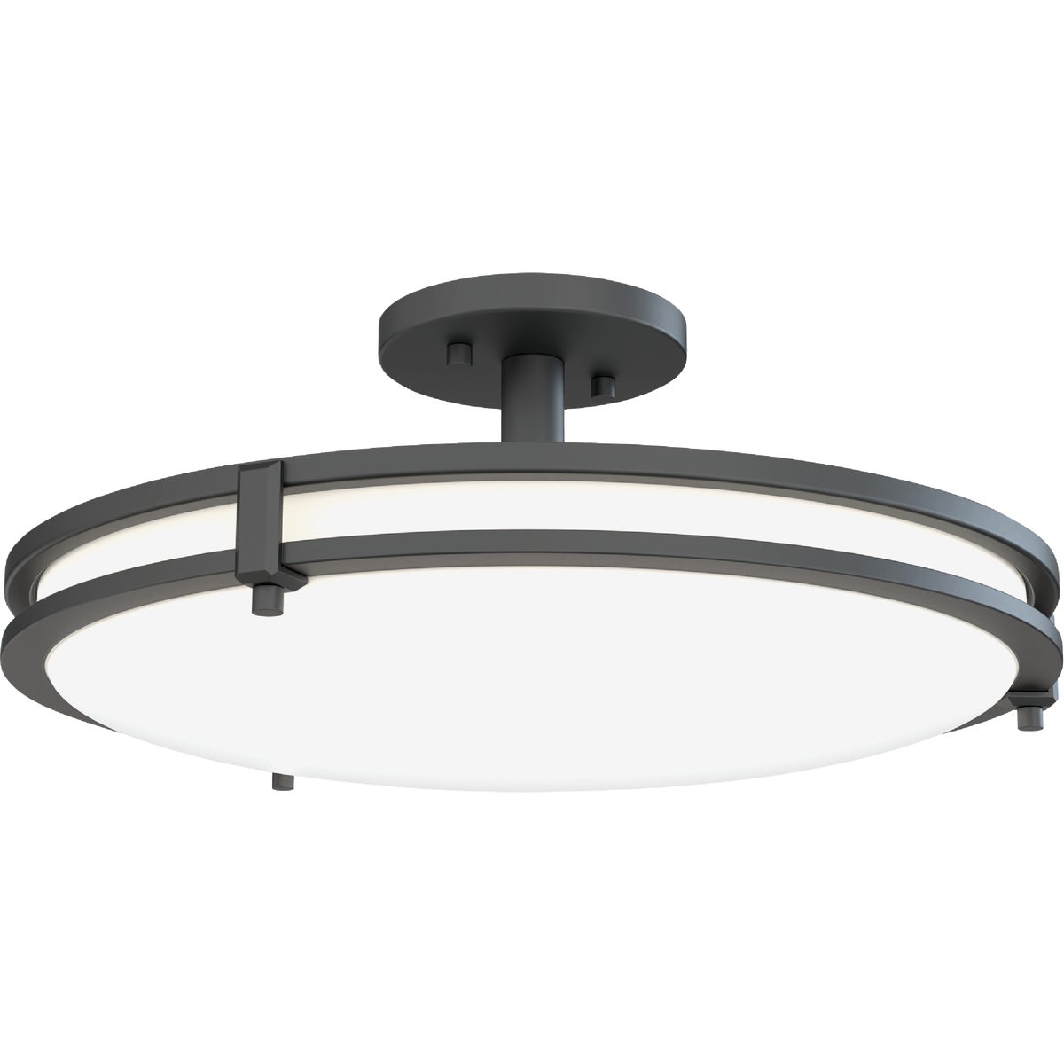 Juno Saturn 16 In. Matte Black Round Semi-Flush Mount Light Fixture