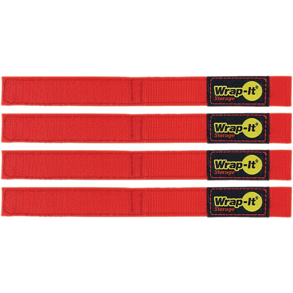 Wrap-It Storage Quick-Straps 9 In. Red Weatherproof Hook & Loop Strap (4-Pack)