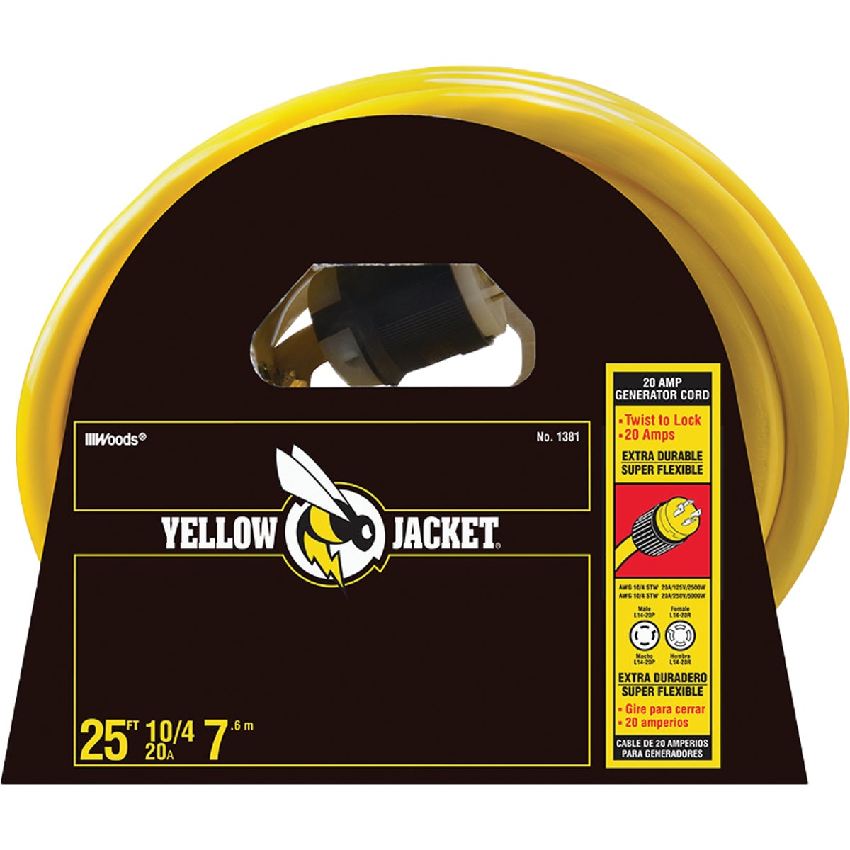 Yellow Jacket Heavy-Duty Generator Cord