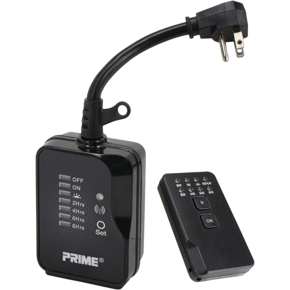 Prime 15A 125V 1875W Black Remote Controlled Countdown Timer