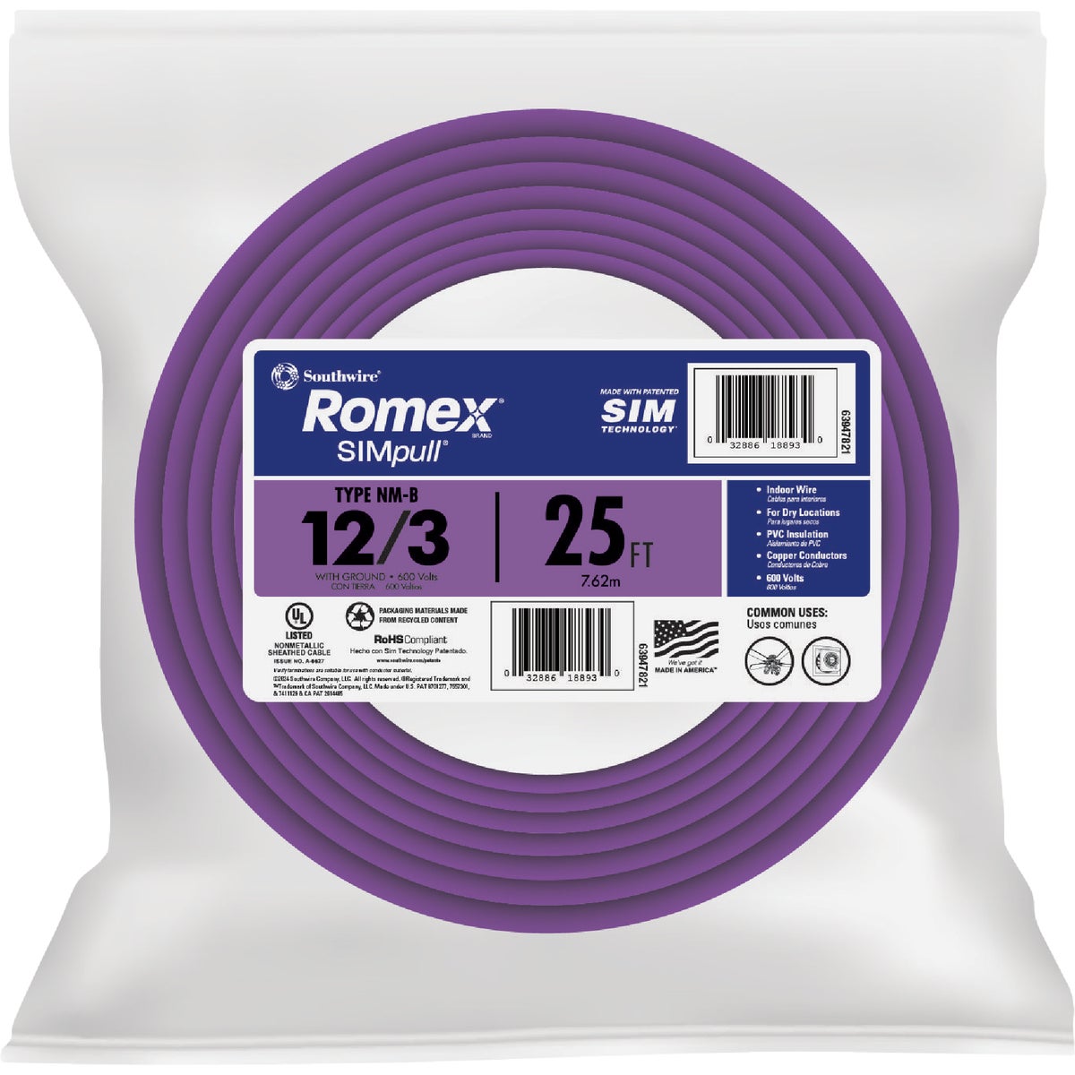 Romex 12/3 NMW/G Electrical Wire