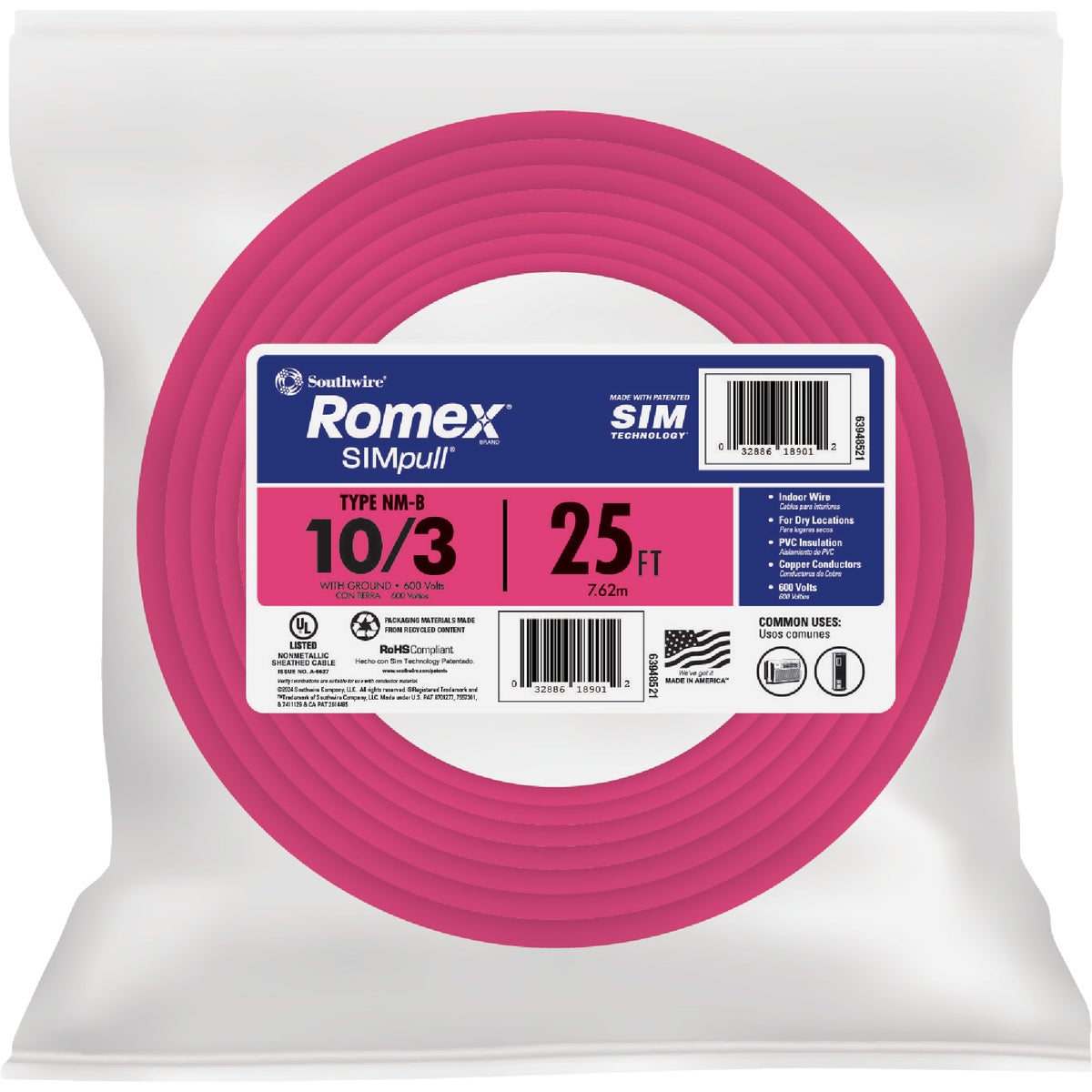 Romex 10/3 NMW/G Electrical Wire