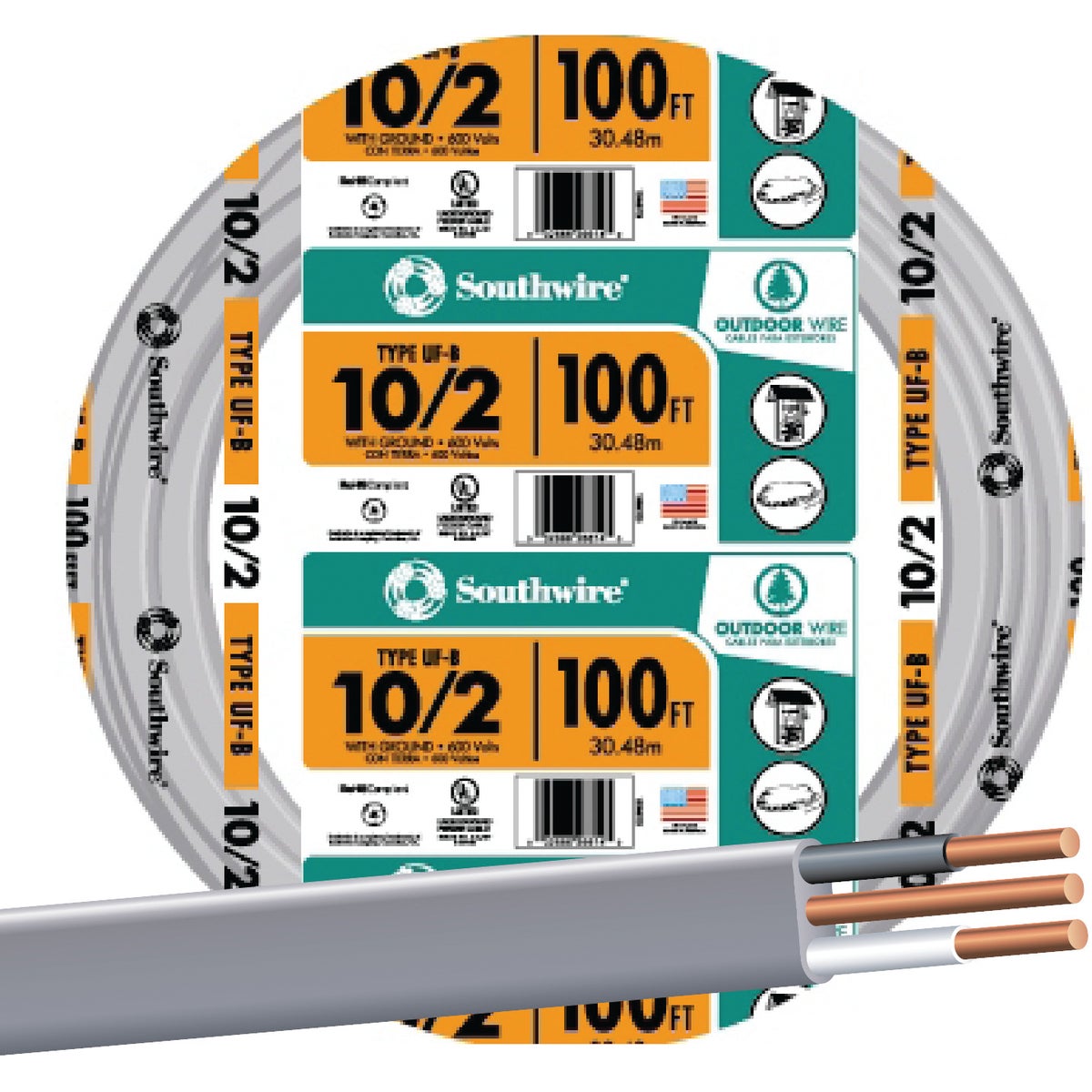 Southwire 10-2 UFW/G Electrical Wire