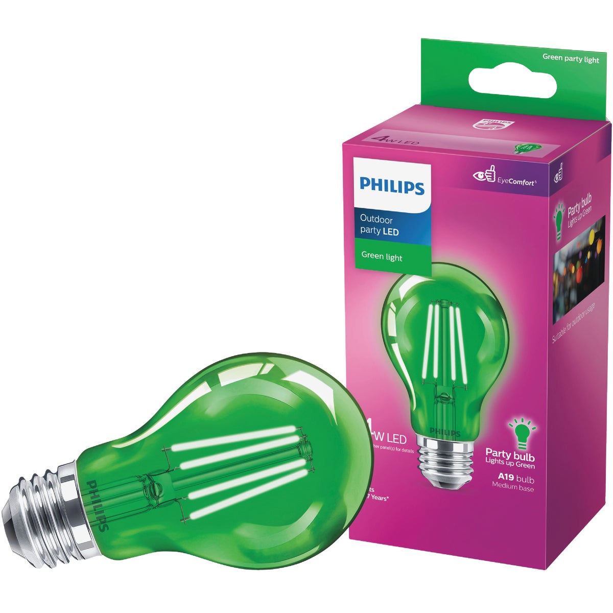 Philips A19 Medium Indoor/Outdoor LED Decorative Party Light Bulb