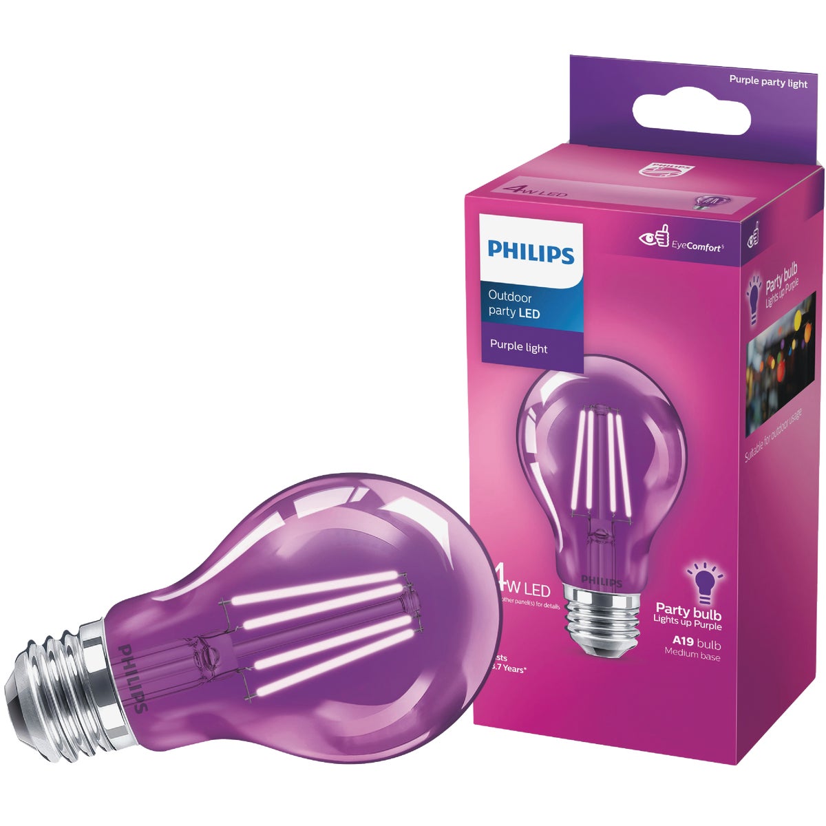 Philips A19 Medium Indoor/Outdoor LED Decorative Party Light Bulb