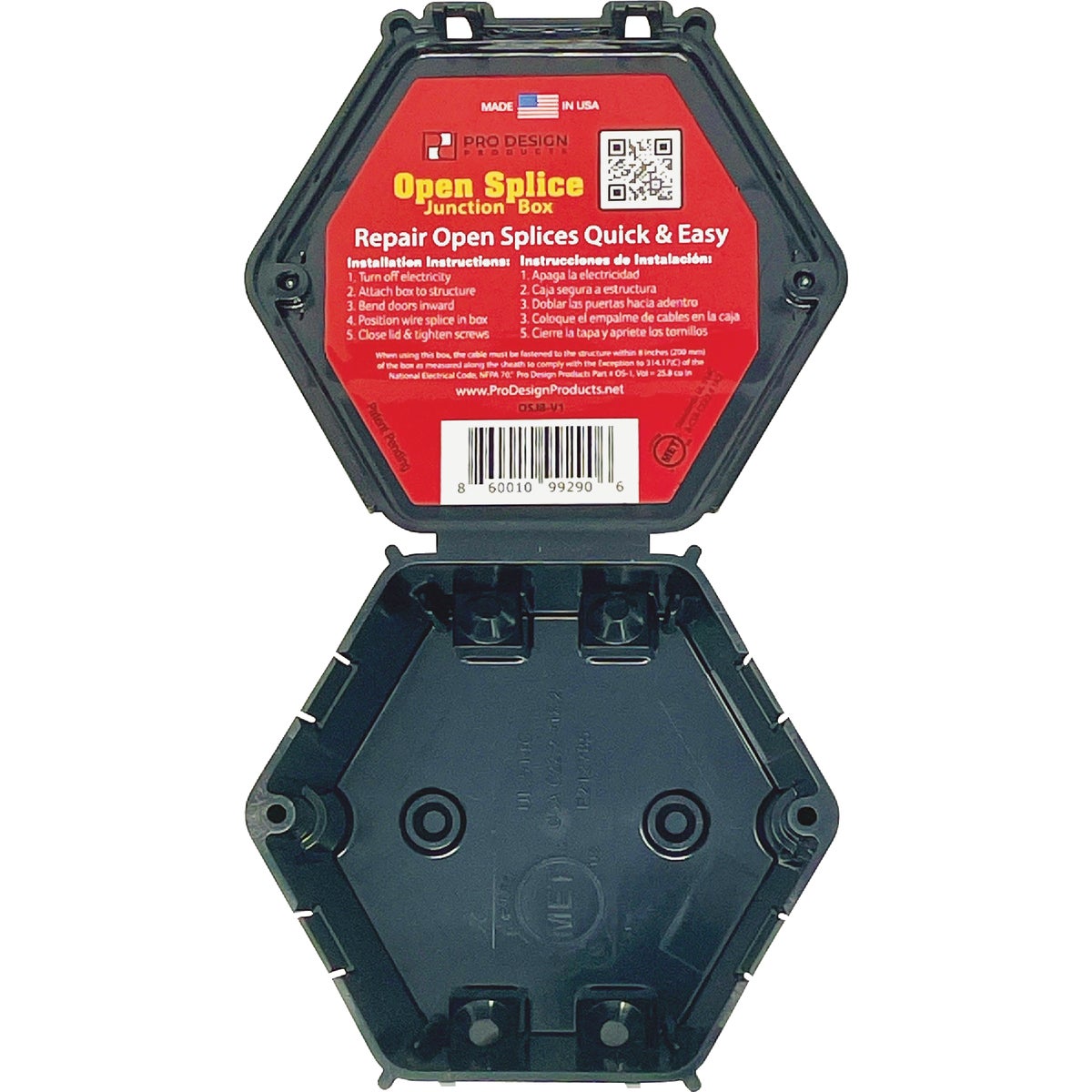 Pro Design Joist Mount Open Splice Junction Box