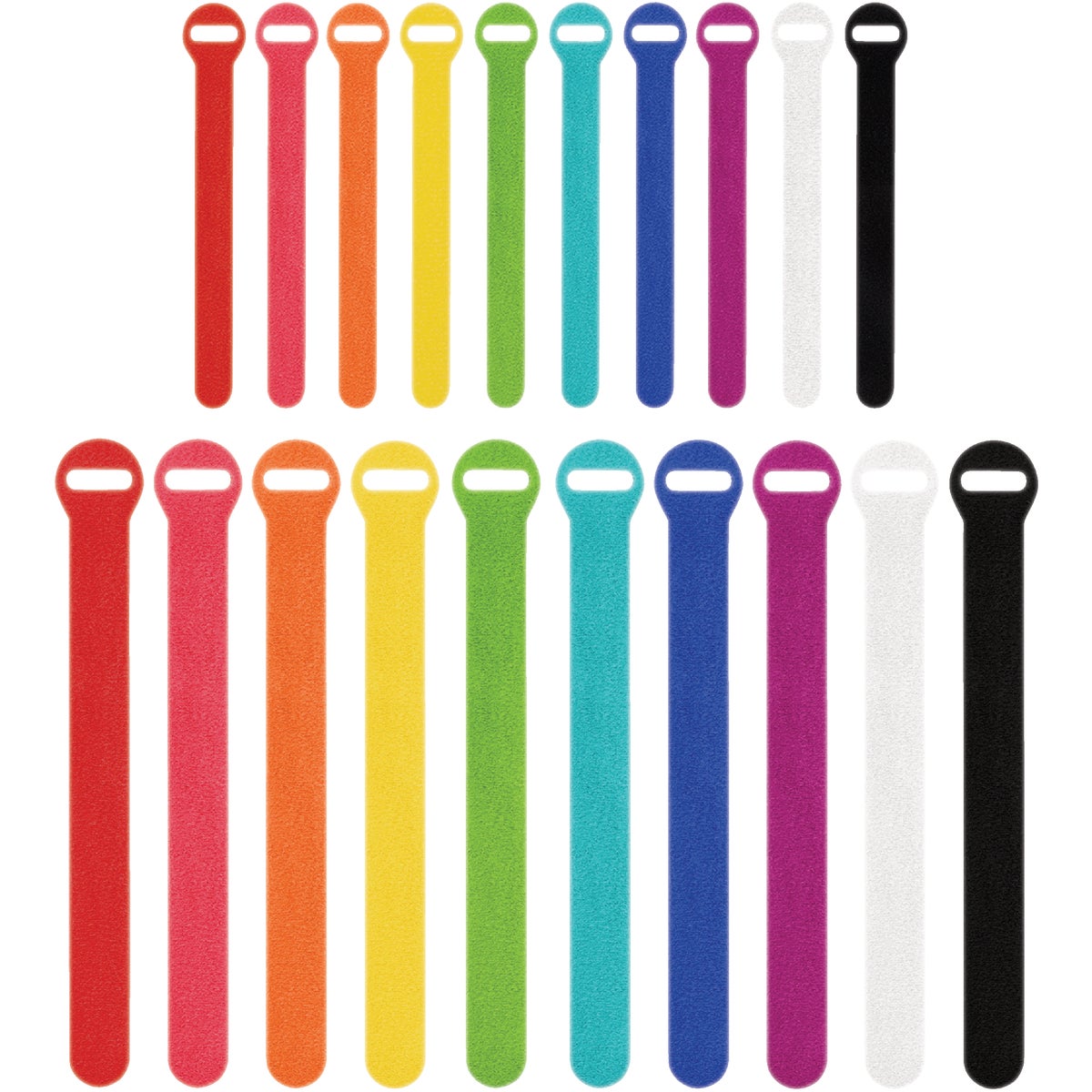 Wrap-It Storage 5 In. & 8 In. Multi-Color Self-Gripping Cable Ties (20-Pack)
