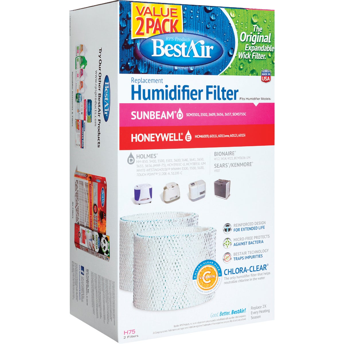 Best Air Replacement Floor Humidifier Wick Filter (2-Pack)