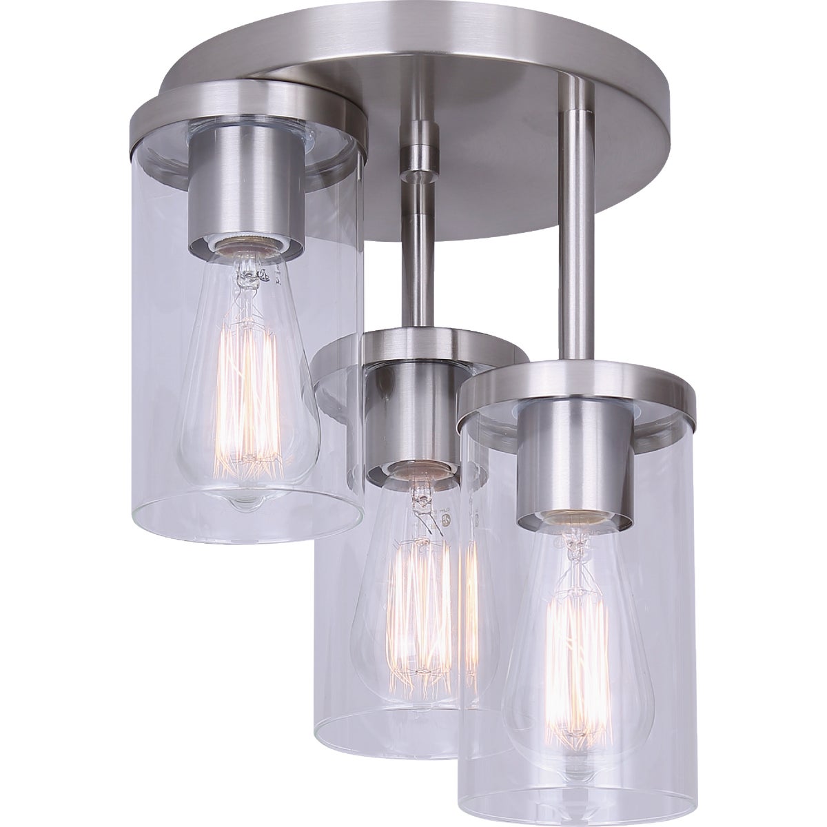 Canarm Britton 3-Light Brushed Nickel Semi-Flush Mount Ceiling Light Fixture