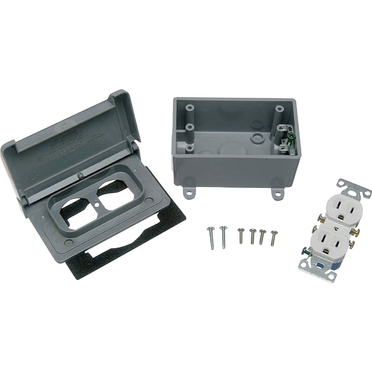 Red Dot Weatherproof Electrical Box Outdoor Outlet Kit