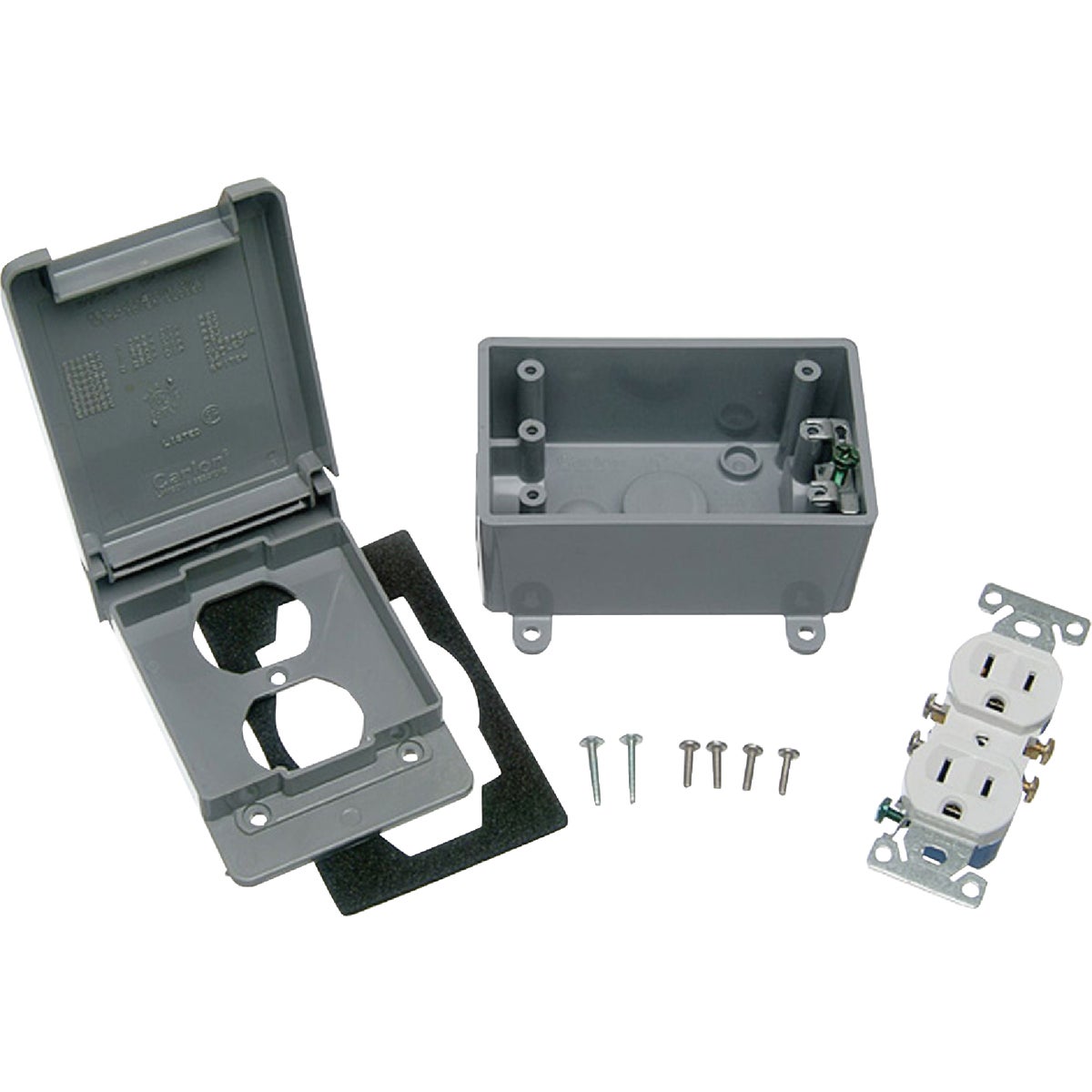Red Dot Weatherproof Electrical Box Outdoor Outlet Kit