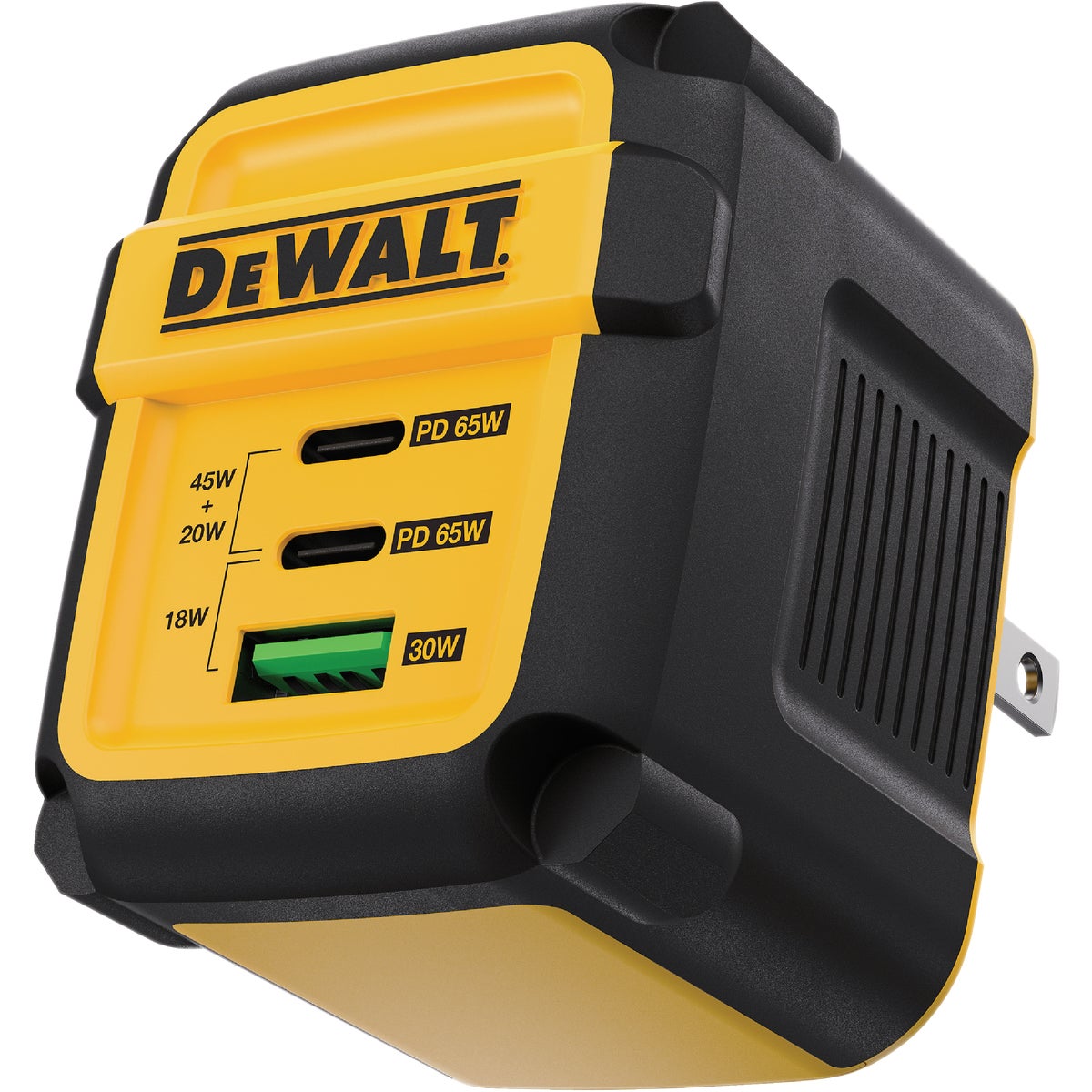 DEWALT 65W 3-Port GaN PPS PD Wall Charger