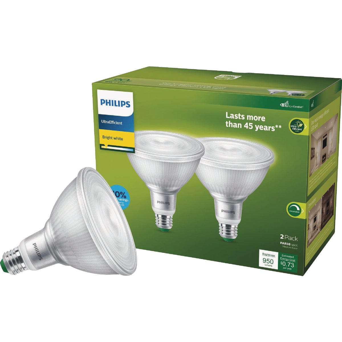 Philips Ultra Efficient 90W Equivalent Bright White PAR38 LED Bulb (2-Pack)