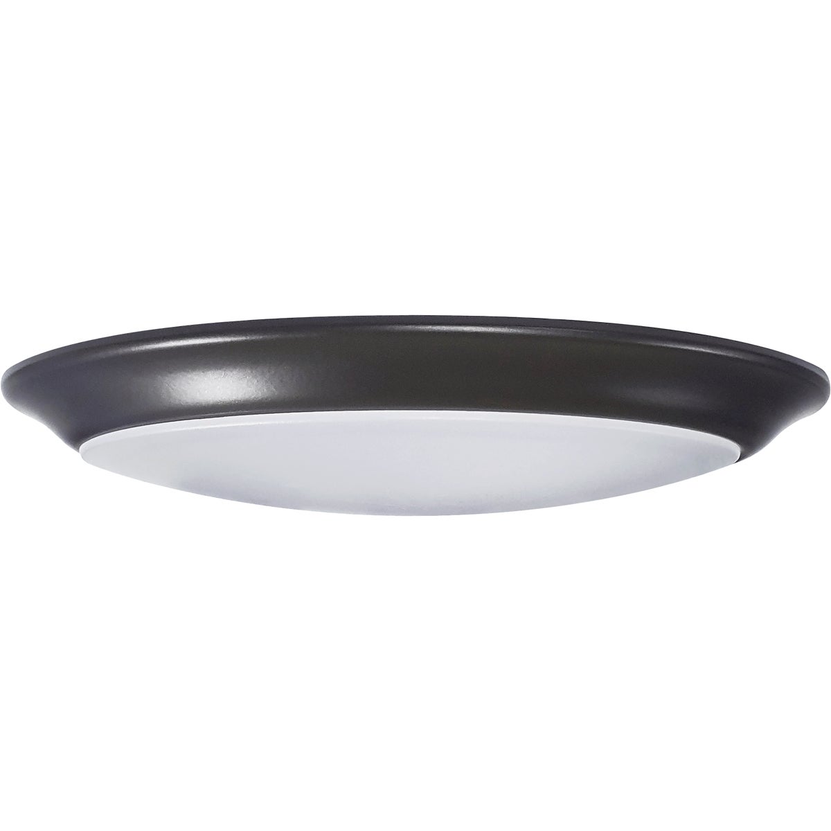 Satco Nuvo 7 In. Mahogany Bronze 60W Equivalent LED CCT-Selectable Disk Flush Mount Ceiling Light Fixture