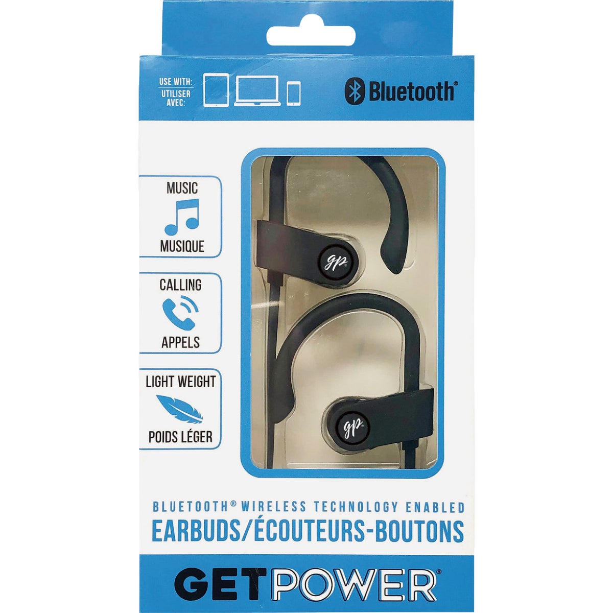 GetPower Bluetooth Black Music & Calling Earbuds