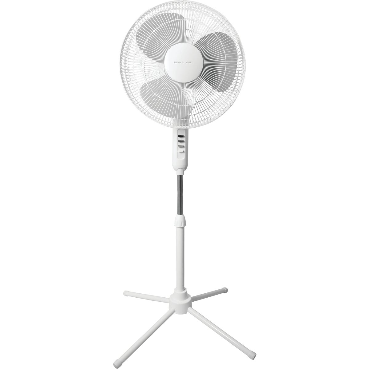 Denali Aire 16 In. 3-Speed White Oscillating Pedestal Fan