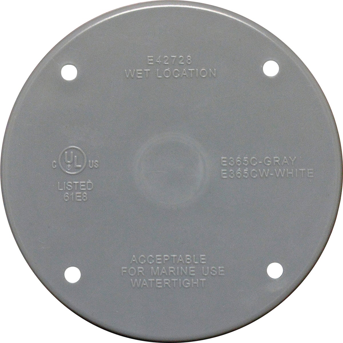 Southwire Gray Round Non-Metallic Round Weatherproof Blank Cover