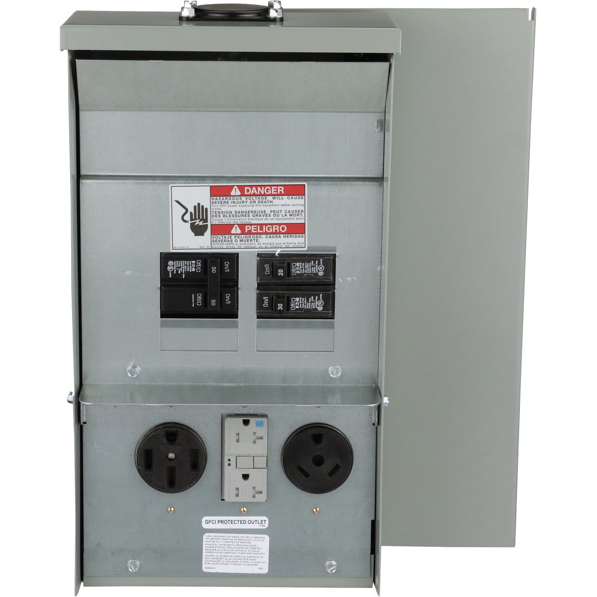 Eaton 50A/20A/30A NEMA 14-50R/5-20R2GF/TT-30R 125V/250V RV Utility Power Outlet