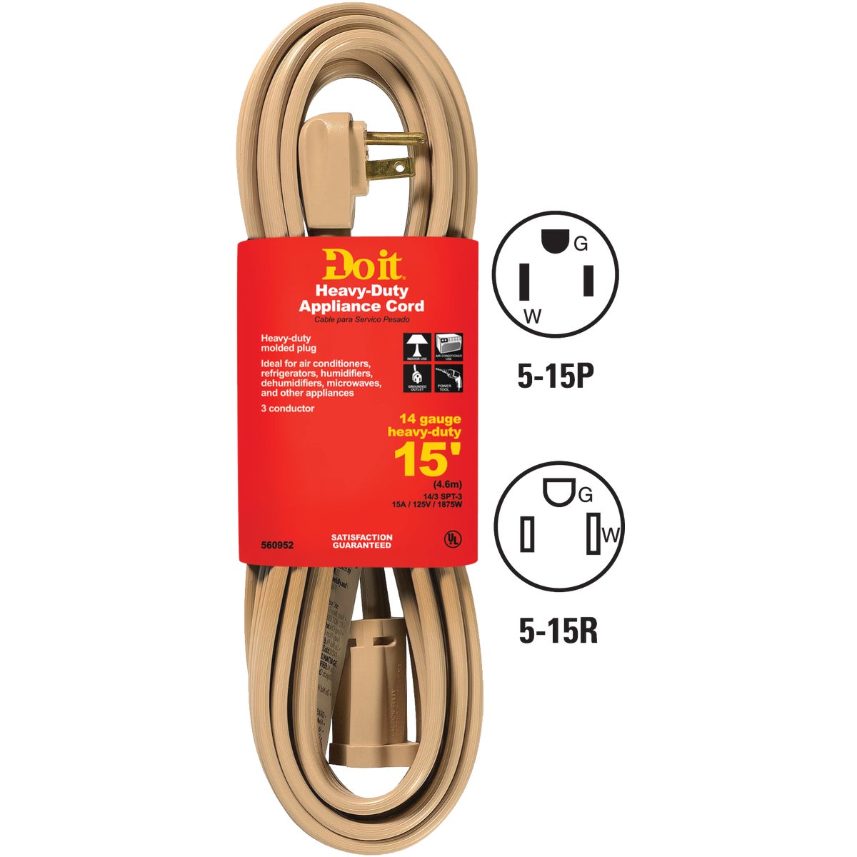 Do it 15 Ft. 14/3 15A Appliance & Air Conditioner Cord