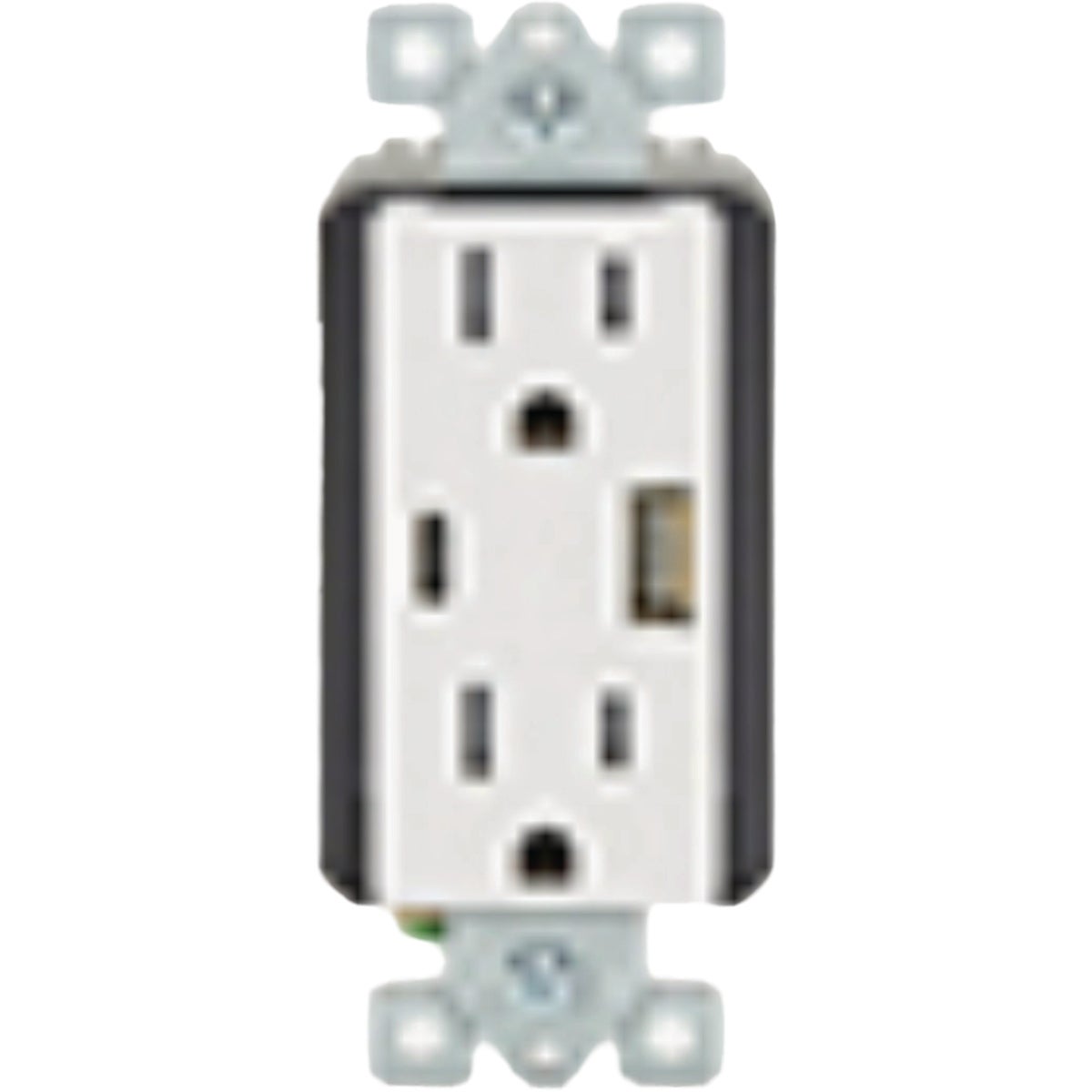 Leviton Decora 15A White 3.6A Type A/C USB Tamper-Resistant Wall Outlet Charger