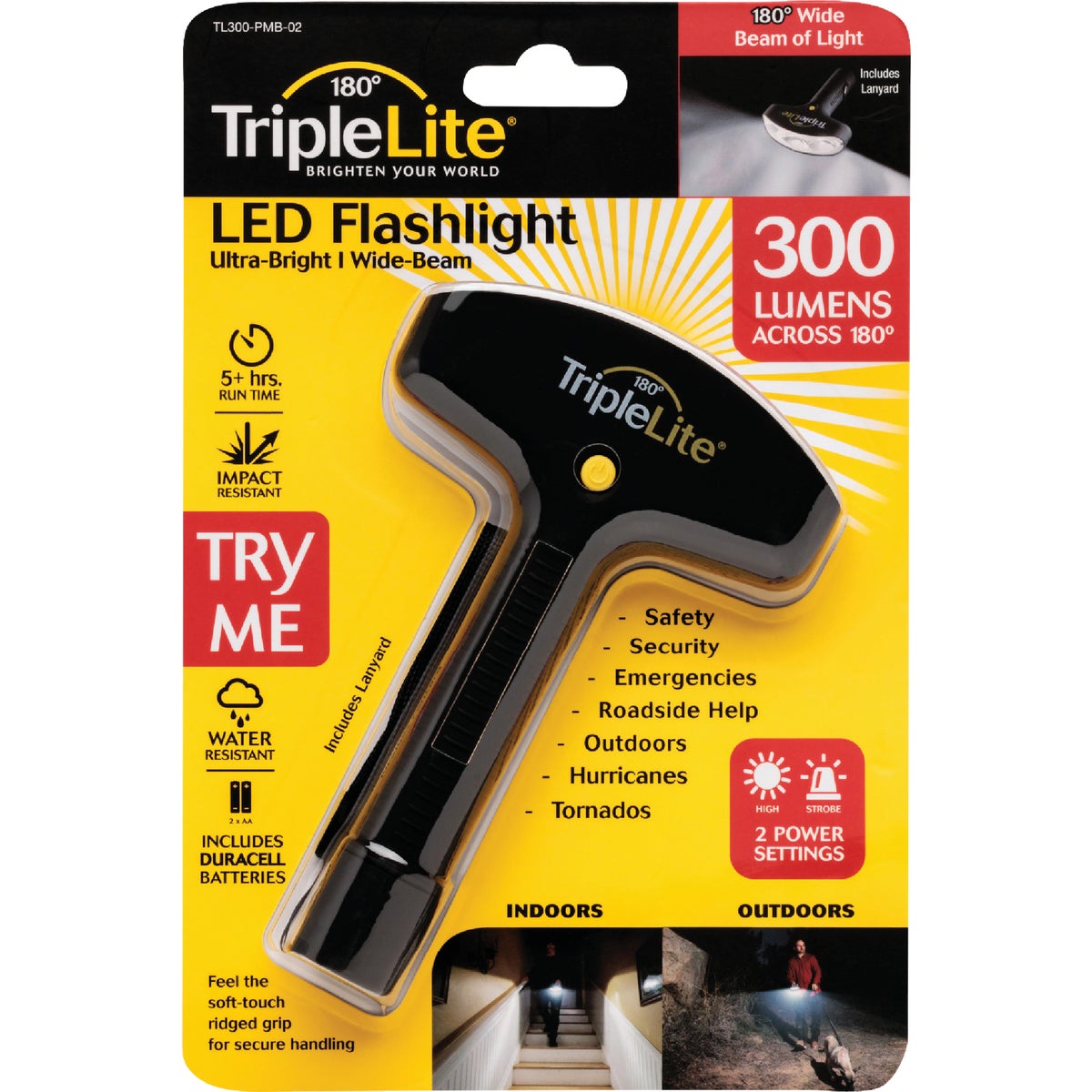 TripleLite 300 Lm.180 Deg LED Flashlight