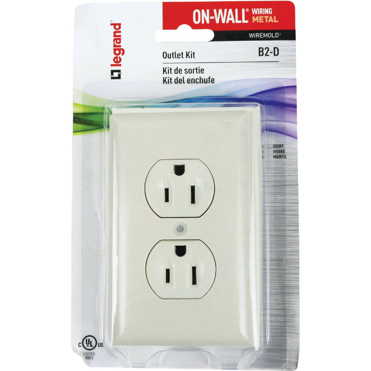 Wiremold On-Wall Ivory Metal 1 In. Outlet Box Kit