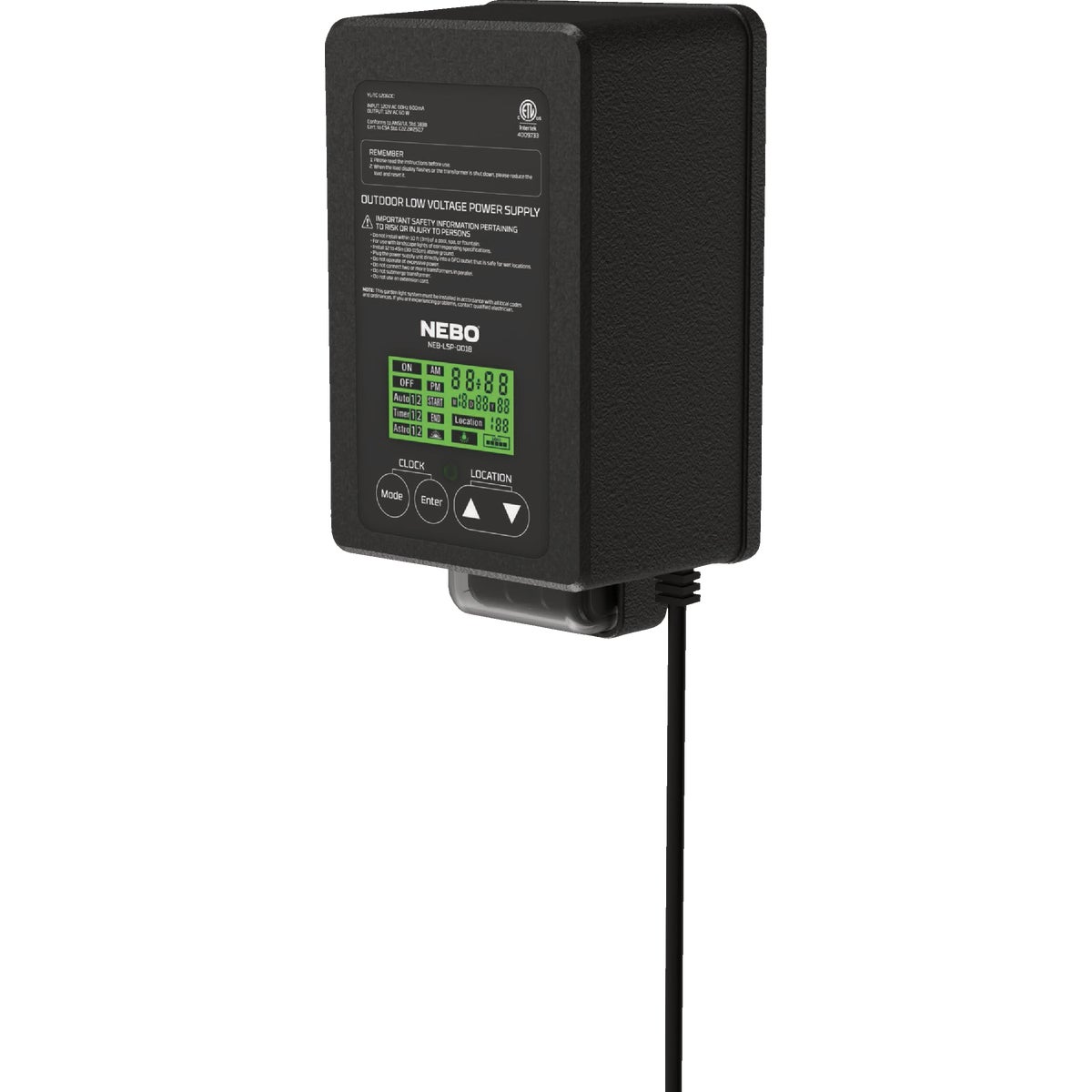 Nebo 60W 4-Mode Low Voltage Landscape Lighting Hub/Transformer with Photocell Sensor