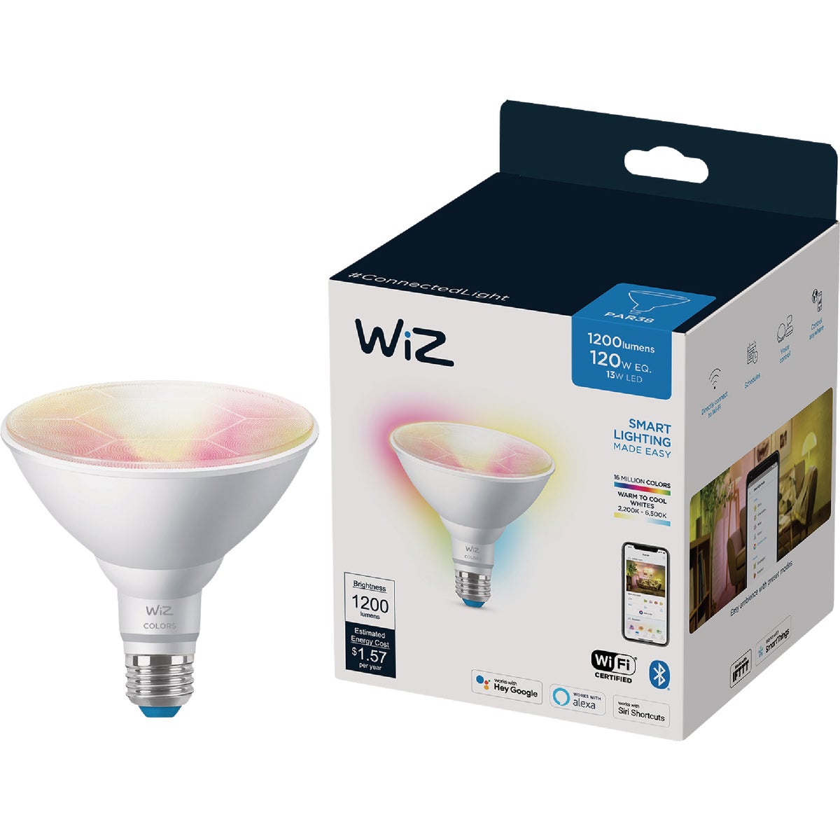 Wiz 120W Equivalent PAR38 Medium Smart LED Light Bulb