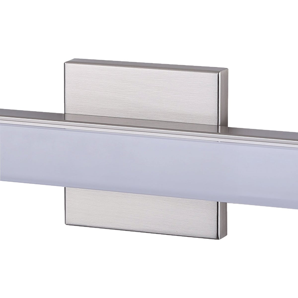 Canarm Jonah 24 In. Brushed Nickel LED Vanity Bath Light Fixture, Square Glossy Opal Glass