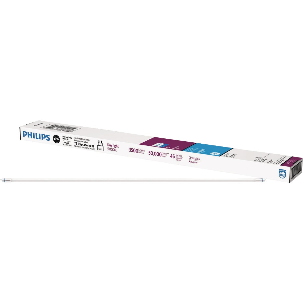 Philips InstantFit 54W Equivalent 46 In. Daylight T5 Type A LED Tube Light Bulb
