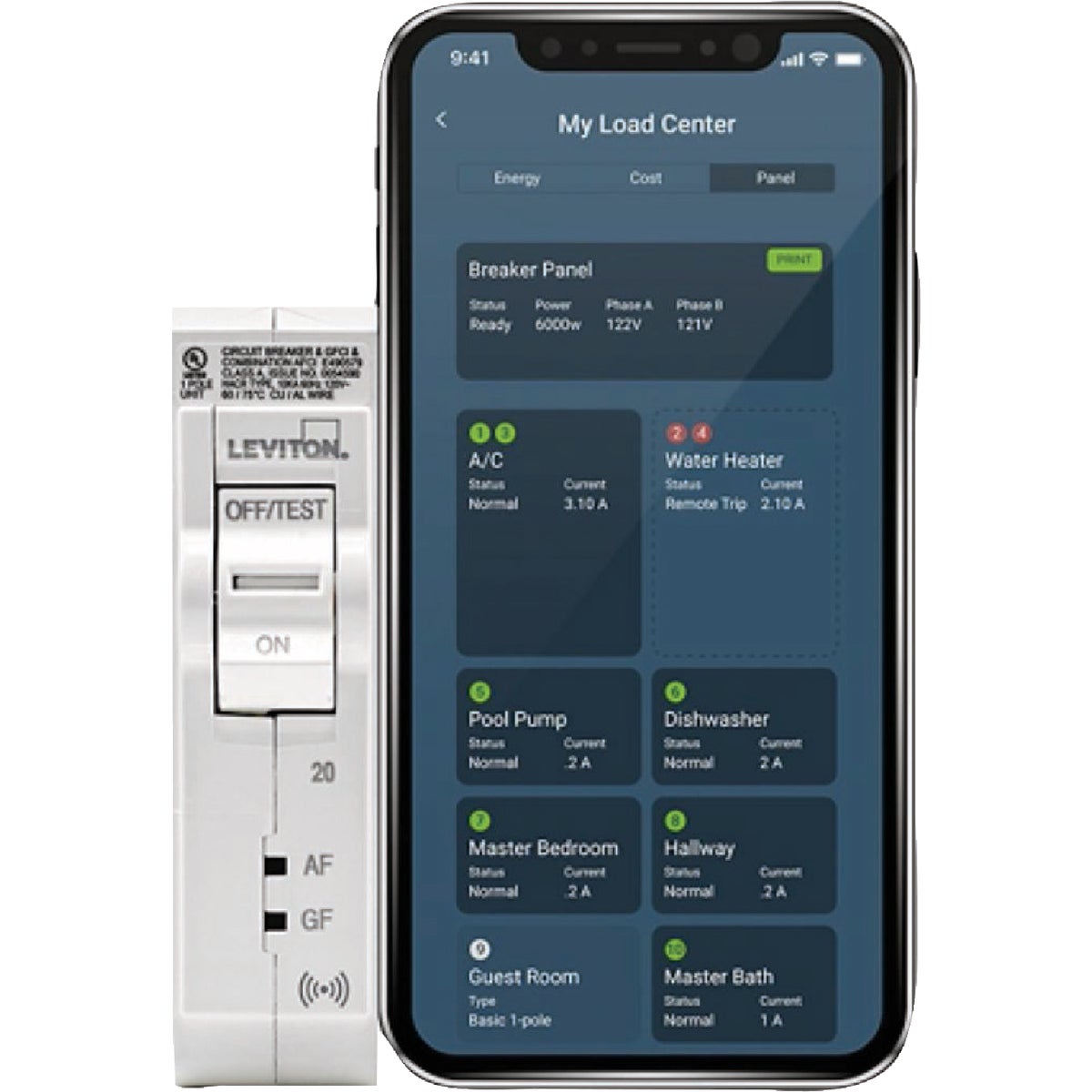 Leviton 2nd Gen Smart 20A 1-Pole Circuit Breaker