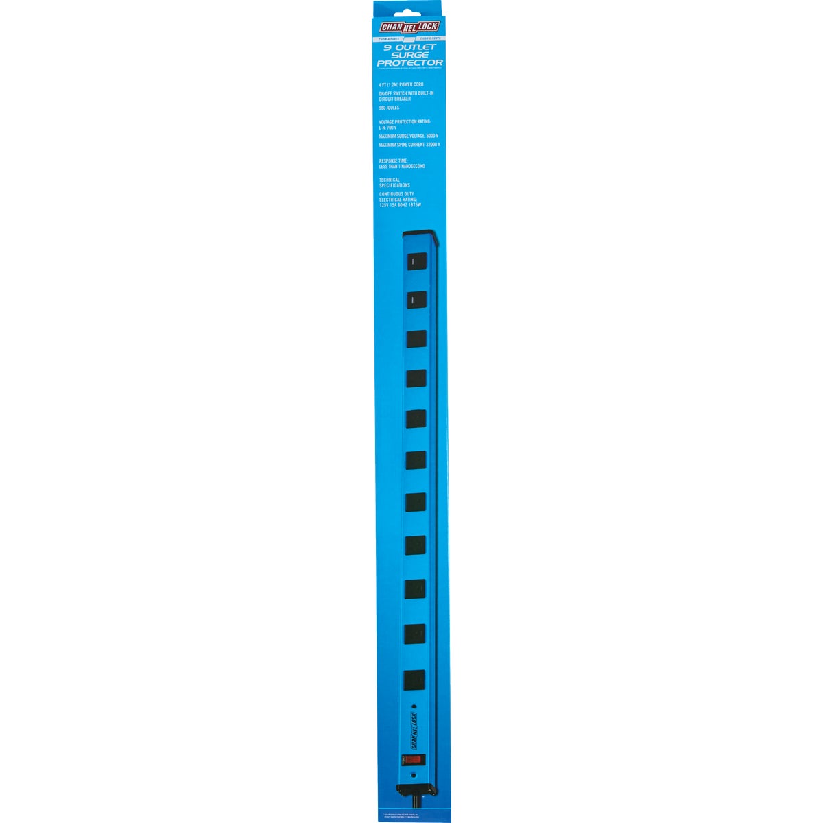 Channellock 9-Outlet/4 USB Blue Power Station