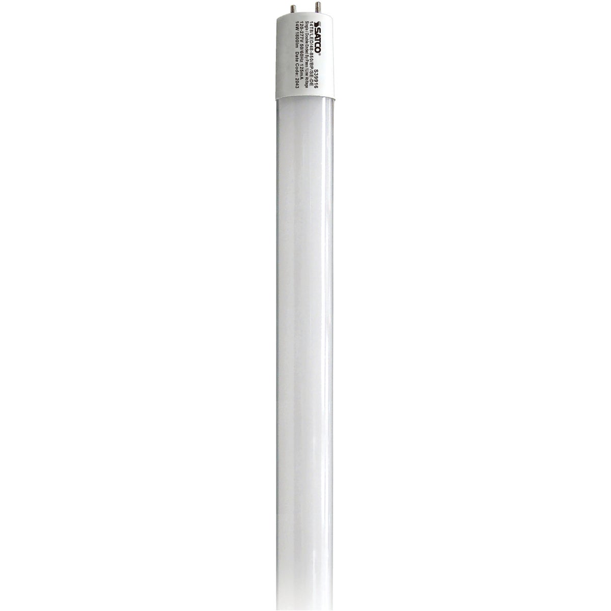 Satco 32W Equivalent 48 In. Natural Light T8 Medium Bi-Pin Ballast Bypass DLC Listed LED Tube Light Bulb