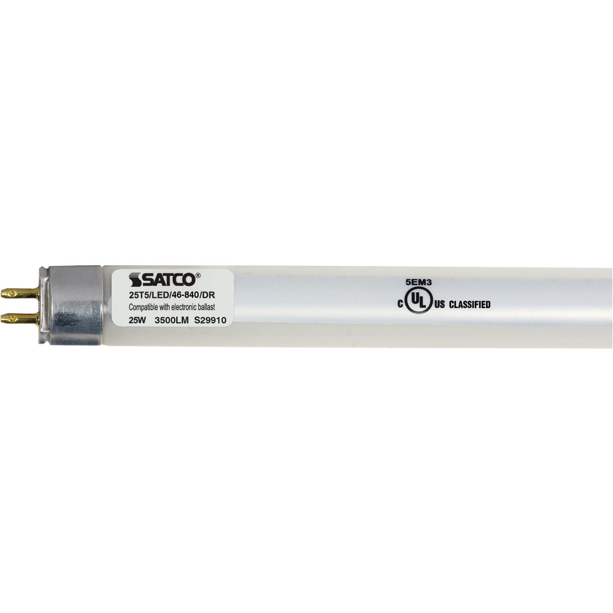 Satco 54W Equivalent 48 In. Cool White T5 Bi-Pin Direct Replacement LED Tube Light Bulb