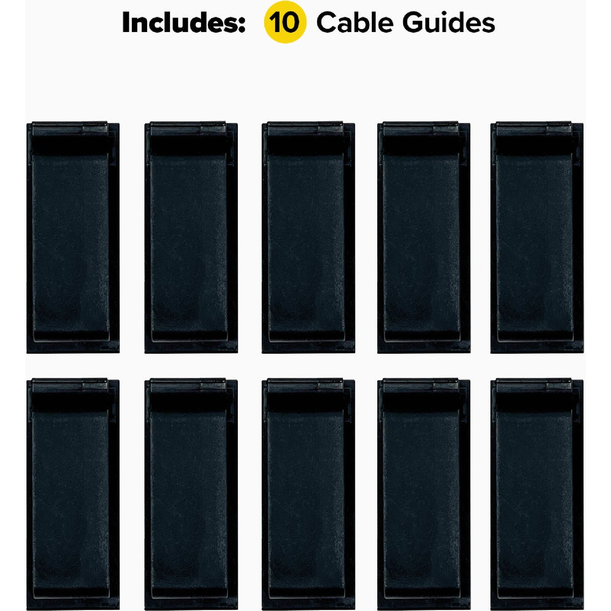 Wrap-It Storage Medium Black Cable Guides (10-Pack)
