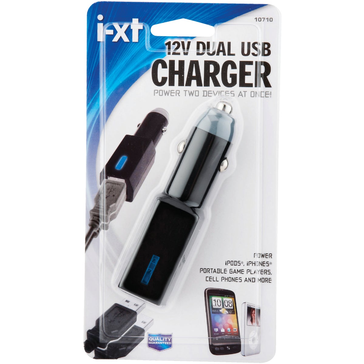 Custom Accessories i-xt 12V Dual USB Black Car Charger