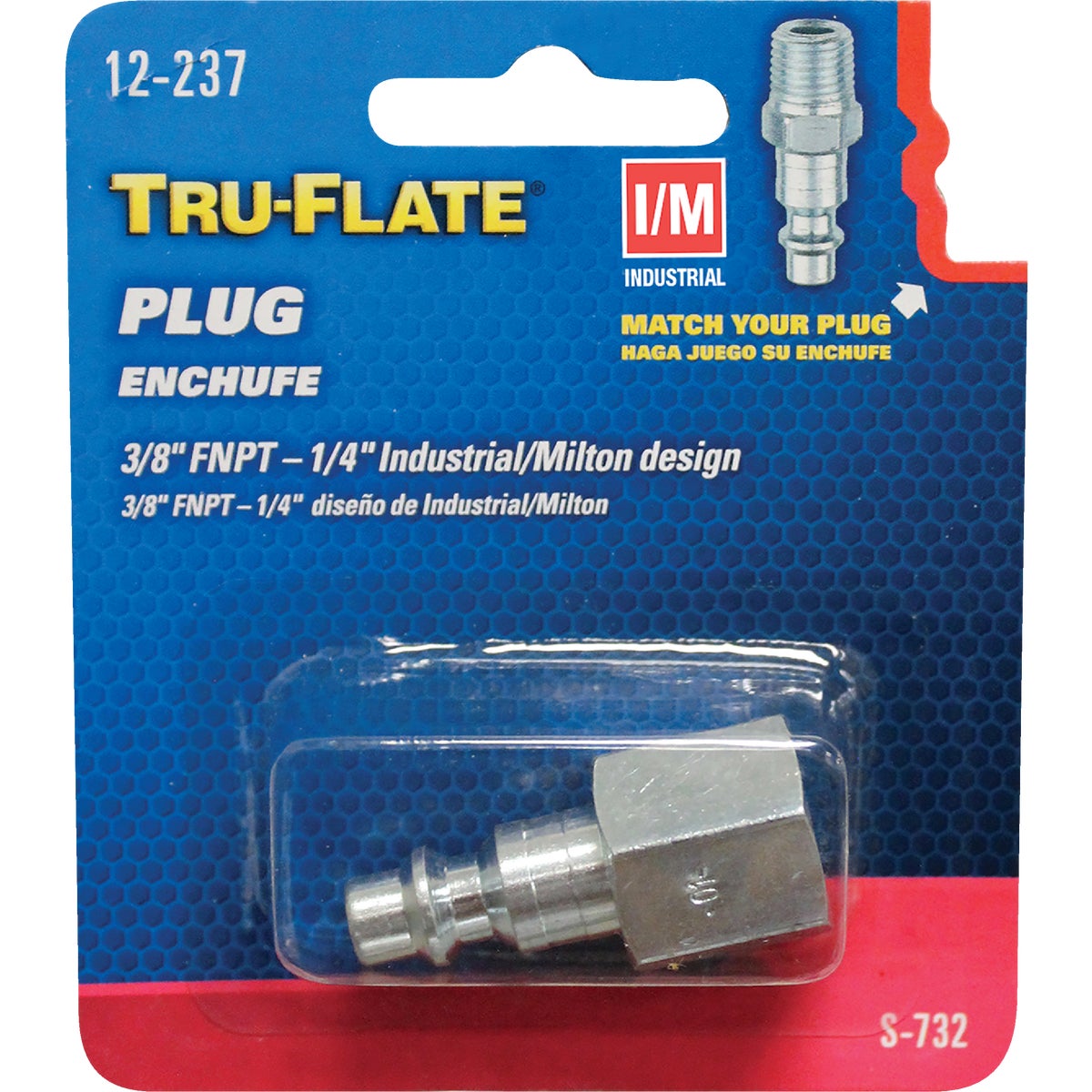 Tru-Flate Industrial/Milton 3/8 In. FNPT Steel Industrial Plug